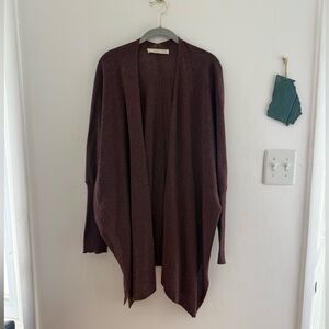 Burgundy Long Dolman Sleeve Cardigan